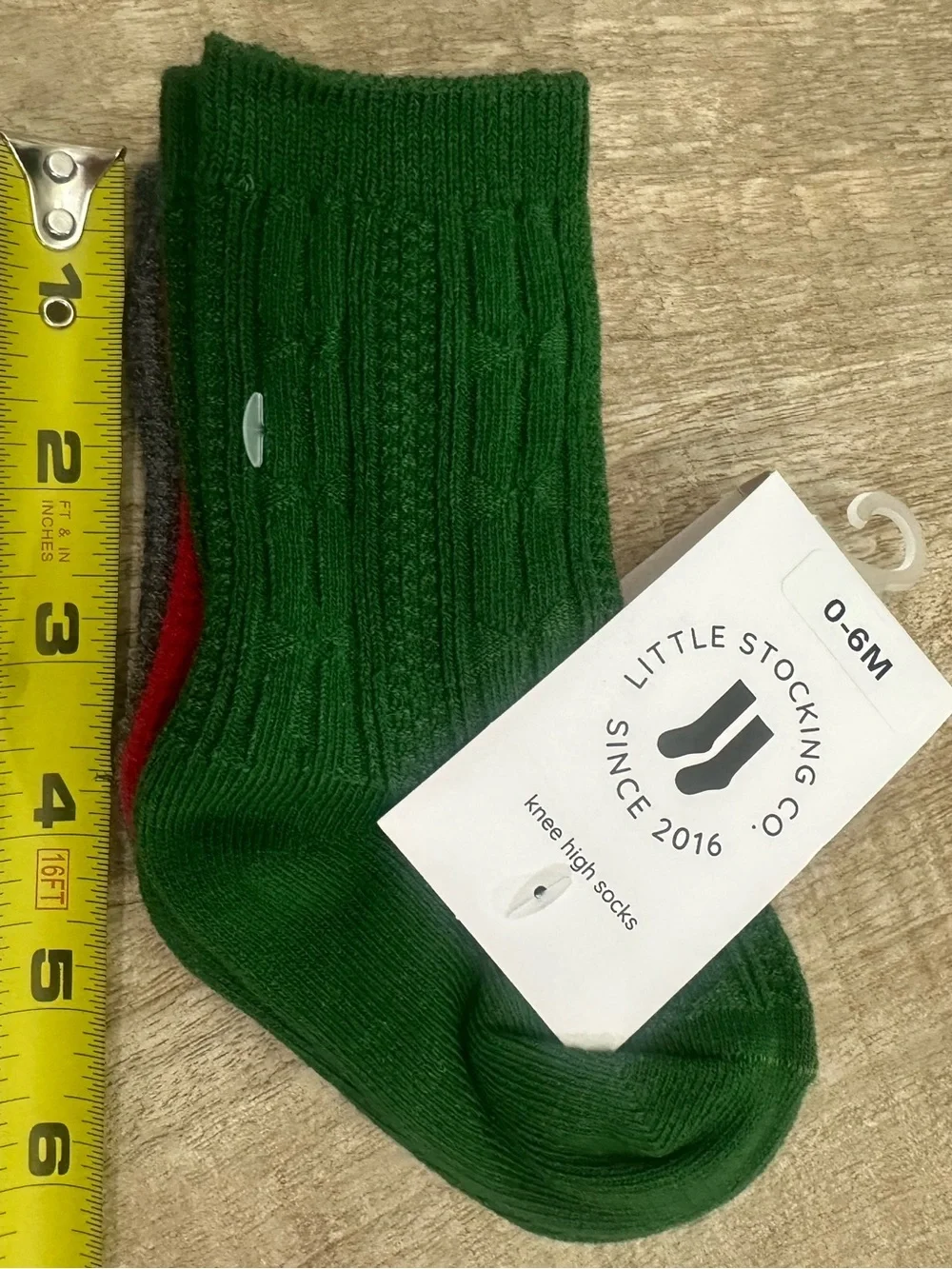 Little Stocking Co. Christmas Cable Knit Knee High Socks | Size 0–6 Months | NWT